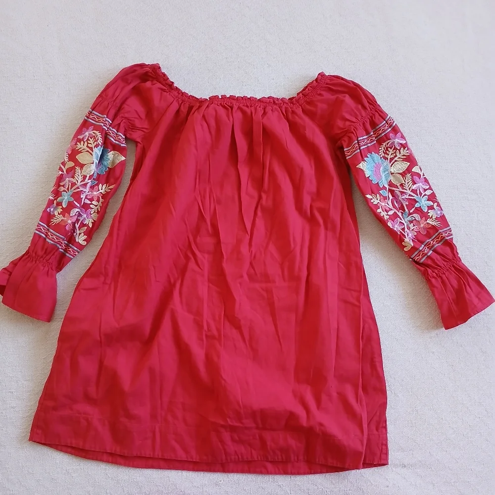 free people ♡ fleur du jour mini embroidered floral dress medium boho - Picture 12 of 13